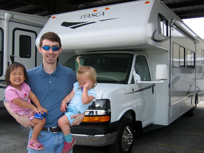 Bye bye RV, we had fun. It was a 31 foot with slideout. It was basically brand new and we were only the second renters to use it.